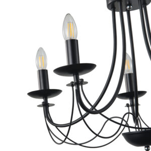 ΦΩΤΙΣΤΙΚΟ ΚΡΕΜΑΣΤΟ ΜΕΤΑΛΛΟ 5ΦΩΤΟ 5XE14 ΜΑΧ 8W 600X940mm ΜΑΥΡΟ ARTE ILLUMINA VAULT EUROLAMP – 144-47013