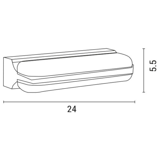 ΑΠΛΙΚΑ ΤΟΙΧΟΥ ΟΒΑΛ LED 13W 240X105X55 3000K IP65 ΓΚΡΙ PRO ARTE ILLUMINA EUROLAMP – 145-20206