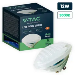 V-TAC 217560 LED Λάμπα Πισίνας PAR56 12W 1260lm Θερμό Λευκό 3000Κ με Τηλεχειρστήριο IP68 12V