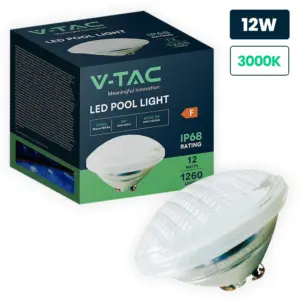 V-TAC 217560 LED Λάμπα Πισίνας PAR56 12W 1260lm Θερμό Λευκό 3000Κ με Τηλεχειρστήριο IP68 12V