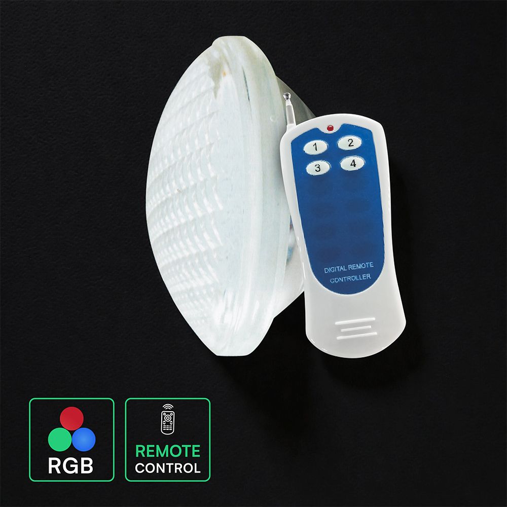 V-TAC 217562 LED Λάμπα Πισίνας PAR56 12W 1260lm V-TAC Πολύχρωμη RGB με Τηλεχειρστήριο IP68 12V