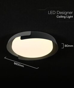 V-TAC 24185VT LED Πλαφονίερα Οροφής Στρογγυλή Φ500 48W 5760lm Dimmable CCT με Τηλεχειριστήριο σε Μαύρο + Γκρι