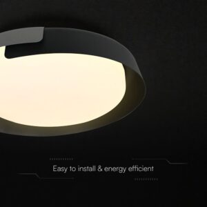 V-TAC 24185VT LED Πλαφονίερα Οροφής Στρογγυλή Φ500 48W 5760lm Dimmable CCT με Τηλεχειριστήριο σε Μαύρο + Γκρι