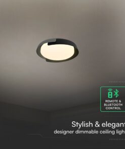 V-TAC 24185VT LED Πλαφονίερα Οροφής Στρογγυλή Φ500 48W 5760lm Dimmable CCT με Τηλεχειριστήριο σε Μαύρο + Γκρι
