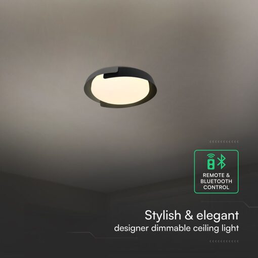 V-TAC 24185VT LED Πλαφονίερα Οροφής Στρογγυλή Φ500 48W 5760lm Dimmable CCT με Τηλεχειριστήριο σε Μαύρο + Γκρι