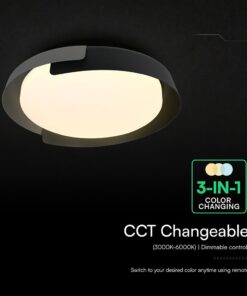 V-TAC 24185VT LED Πλαφονίερα Οροφής Στρογγυλή Φ500 48W 5760lm Dimmable CCT με Τηλεχειριστήριο σε Μαύρο + Γκρι