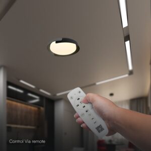 V-TAC 24185VT LED Πλαφονίερα Οροφής Στρογγυλή Φ500 48W 5760lm Dimmable CCT με Τηλεχειριστήριο σε Μαύρο + Γκρι