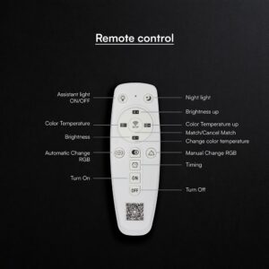 V-TAC 24185VT LED Πλαφονίερα Οροφής Στρογγυλή Φ500 48W 5760lm Dimmable CCT με Τηλεχειριστήριο σε Μαύρο + Γκρι