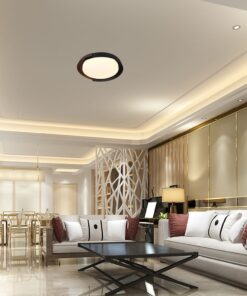 V-TAC 24186VT LED Πλαφονίερα Οροφής Μαύρη+Καφέ Στρογγυλή Φ500 48W 5760lm Dimmable CCT με Τηλεχειριστήριο