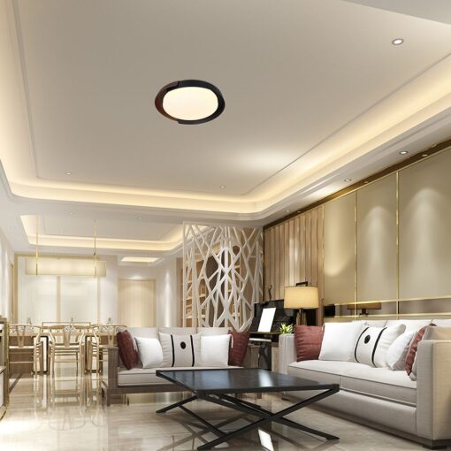 V-TAC 24186VT LED Πλαφονίερα Οροφής Μαύρη+Καφέ Στρογγυλή Φ500 48W 5760lm Dimmable CCT με Τηλεχειριστήριο
