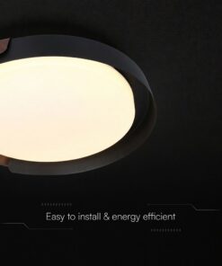 V-TAC 24186VT LED Πλαφονίερα Οροφής Μαύρη+Καφέ Στρογγυλή Φ500 48W 5760lm Dimmable CCT με Τηλεχειριστήριο