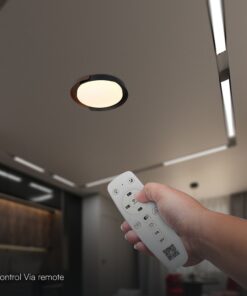 V-TAC 24186VT LED Πλαφονίερα Οροφής Μαύρη+Καφέ Στρογγυλή Φ500 48W 5760lm Dimmable CCT με Τηλεχειριστήριο