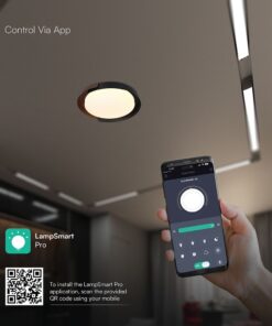 V-TAC 24186VT LED Πλαφονίερα Οροφής Μαύρη+Καφέ Στρογγυλή Φ500 48W 5760lm Dimmable CCT με Τηλεχειριστήριο