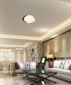 V-TAC 24187VT LED Πλαφονίερα Οροφής Λευκό+Καφέ Στρογγυλή Φ500 48W 5760lm Dimmable CCT με Τηλεχειριστήριο