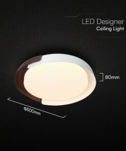 V-TAC 24187VT LED Πλαφονίερα Οροφής Λευκό+Καφέ Στρογγυλή Φ500 48W 5760lm Dimmable CCT με Τηλεχειριστήριο