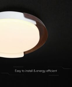 V-TAC 24187VT LED Πλαφονίερα Οροφής Λευκό+Καφέ Στρογγυλή Φ500 48W 5760lm Dimmable CCT με Τηλεχειριστήριο