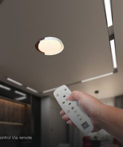 V-TAC 24187VT LED Πλαφονίερα Οροφής Λευκό+Καφέ Στρογγυλή Φ500 48W 5760lm Dimmable CCT με Τηλεχειριστήριο