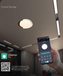 V-TAC 24187VT LED Πλαφονίερα Οροφής Λευκό+Καφέ Στρογγυλή Φ500 48W 5760lm Dimmable CCT με Τηλεχειριστήριο