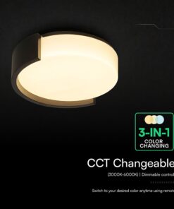 V-TAC 24188 LED Πλαφονίερα Οροφής Στρογγυλή Φ450 48W 5760lm Dimmable CCT με Τηλεχειριστήριο & Bluetooth Μαύρη