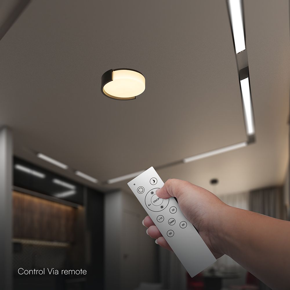 V-TAC 24188 LED Πλαφονίερα Οροφής Στρογγυλή Φ450 48W 5760lm Dimmable CCT με Τηλεχειριστήριο & Bluetooth Μαύρη