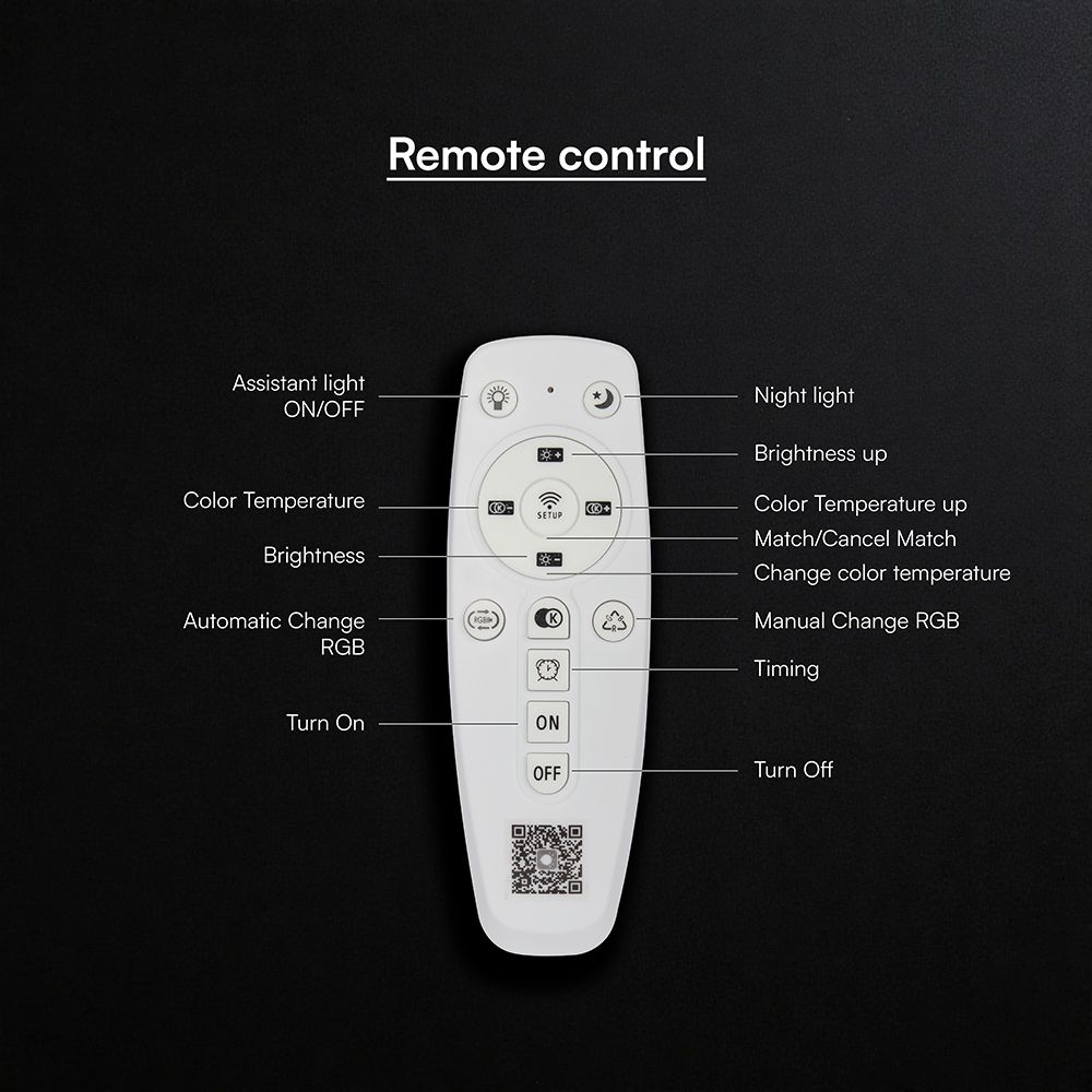 V-TAC 24188 LED Πλαφονίερα Οροφής Στρογγυλή Φ450 48W 5760lm Dimmable CCT με Τηλεχειριστήριο & Bluetooth Μαύρη