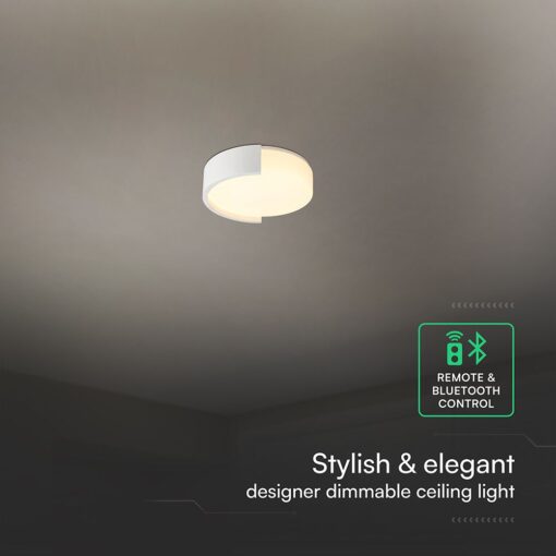 V-TAC 24189VT LED Πλαφονίερα Οροφής Λευκή Στρογγυλή Φ450 48W 5760lm Dimmable CCT με Τηλεχειριστήριο