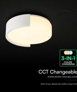 V-TAC 24189VT LED Πλαφονίερα Οροφής Λευκή Στρογγυλή Φ450 48W 5760lm Dimmable CCT με Τηλεχειριστήριο