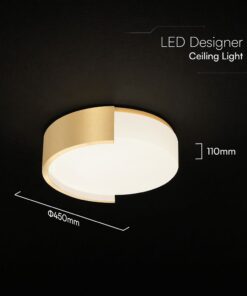 V-TAC 24190 48W LED Decorative Ceiling Lamp (D450*H120mm) 3in1 Remote Control Dimmable Gold