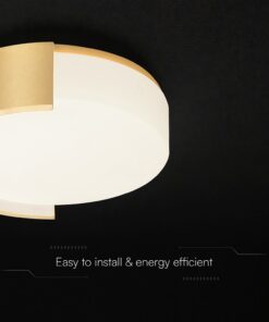 V-TAC 24190 48W LED Decorative Ceiling Lamp (D450*H120mm) 3in1 Remote Control Dimmable Gold