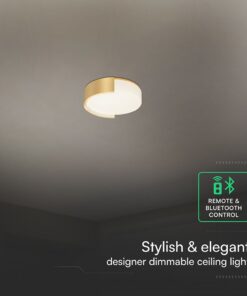 V-TAC 24190 48W LED Decorative Ceiling Lamp (D450*H120mm) 3in1 Remote Control Dimmable Gold