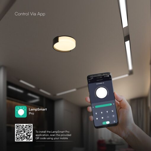 V-TAC 24191VT LED Πλαφονίερα Οροφής Μαύρη Στρογγυλή Φ550 63W 7200lm Dimmable CCT με Τηλεχειριστήριο