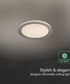 V-TAC 24194VT LED Πλαφονίερα Οροφής Καφέ Στρογγυλή Φ500 30W/60W 6000lm Dimmable CCT με Τηλεχειριστήριο