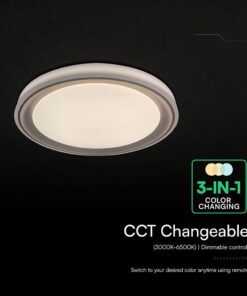 V-TAC 24194VT LED Πλαφονίερα Οροφής Καφέ Στρογγυλή Φ500 30W/60W 6000lm Dimmable CCT με Τηλεχειριστήριο