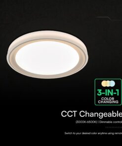 V-TAC 24195 LED Designer Domelight 30W/60W/30W Remote Contron 3in1 Dimmable Golden Cover