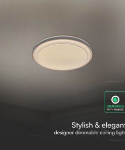V-TAC 24196VT LED Πλαφονίερα Οροφής Στρογγυλή Φ490 30W/60W 6000lm Dimmable CCT με Τηλεχειριστήριο Καφέ