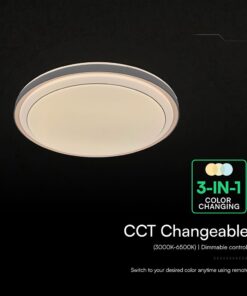 V-TAC 24196VT LED Πλαφονίερα Οροφής Στρογγυλή Φ490 30W/60W 6000lm Dimmable CCT με Τηλεχειριστήριο Καφέ