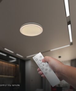 V-TAC 24196VT LED Πλαφονίερα Οροφής Στρογγυλή Φ490 30W/60W 6000lm Dimmable CCT με Τηλεχειριστήριο Καφέ