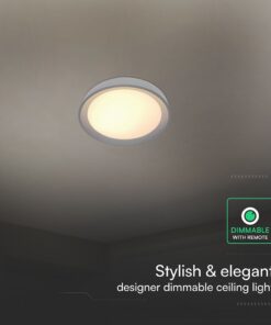 V-TAC 24197 LED Designer Domelight 30W/60W/30W Remote Contron 3in1 Dimmable Black Cover