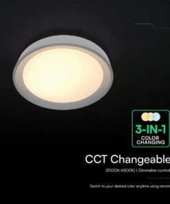 V-TAC 24197 LED Designer Domelight 30W/60W/30W Remote Contron 3in1 Dimmable Black Cover
