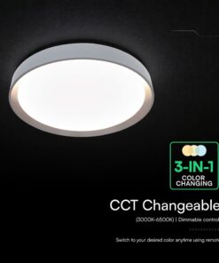 V-TAC 24198VT LED Πλαφονίερα Οροφής Στρογγυλή Φ480 30W/60W 6000lm Dimmable CCT με Τηλεχειριστήριο Σκούρο Καφέ