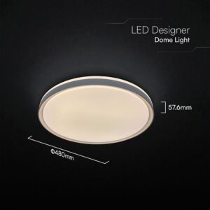V-TAC 24199 LED Designer Domelight 30W/60W/30W Remote Contron 3in1 Dimmable Grey Cover