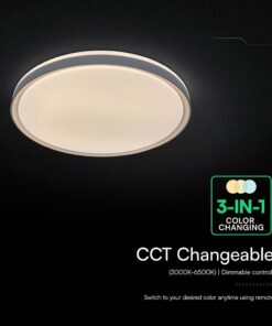 V-TAC 24199 LED Designer Domelight 30W/60W/30W Remote Contron 3in1 Dimmable Grey Cover