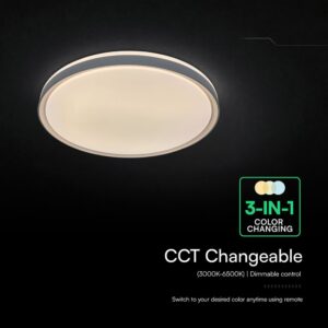 V-TAC 24199 LED Designer Domelight 30W/60W/30W Remote Contron 3in1 Dimmable Grey Cover