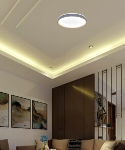 V-TAC 24201 LED Πλαφονίερα Οροφής Στρογγυλή Φ500 30W/60W 6000lm Dimmable CCT με Τηλεχειριστήριο Γκρι Απόχρωση Ξύλου