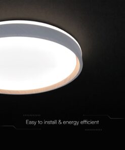 V-TAC 24201 LED Πλαφονίερα Οροφής Στρογγυλή Φ500 30W/60W 6000lm Dimmable CCT με Τηλεχειριστήριο Γκρι Απόχρωση Ξύλου