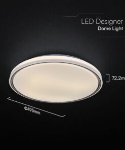 V-TAC 24202 LED Πλαφονίερα Οροφής Στρογγυλή Φ500 30W/60W 6000lm Dimmable CCT με Τηλεχειριστήριο Λευκή με Μαύρο Στεφάνι
