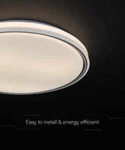 V-TAC 24202 LED Πλαφονίερα Οροφής Στρογγυλή Φ500 30W/60W 6000lm Dimmable CCT με Τηλεχειριστήριο Λευκή με Μαύρο Στεφάνι
