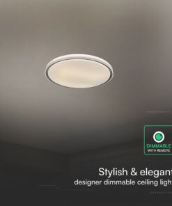 V-TAC 24202 LED Πλαφονίερα Οροφής Στρογγυλή Φ500 30W/60W 6000lm Dimmable CCT με Τηλεχειριστήριο Λευκή με Μαύρο Στεφάνι
