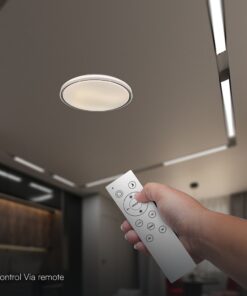 V-TAC 24202 LED Πλαφονίερα Οροφής Στρογγυλή Φ500 30W/60W 6000lm Dimmable CCT με Τηλεχειριστήριο Λευκή με Μαύρο Στεφάνι