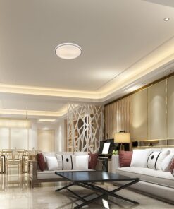 V-TAC 24203 LED Πλαφονίερα Οροφής Στρογγυλή Φ500 30W/60W 6000lm Dimmable CCT με Τηλεχειριστήριο Λευκή με Καφέ Στεφάνι